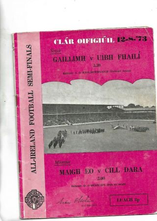 Gaa Football All Ireland Semi Galway V Offaly Minor Mayo V Kildare Rare 1973