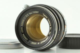 Rare 【n.  Mint】 Canon 50mm F/2.  2 L39 Ltm Leica Screw Mount Lens From Japan 487