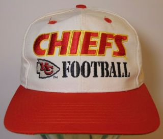 Rare Vintage 1990s Kansas City Chiefs Spell Out Logo Athletic Nfl Snapback Hat