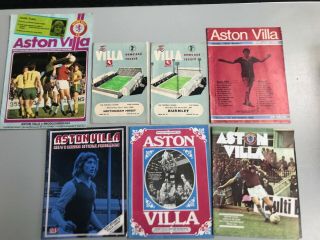 X7 Aston Villa Vintage Football Programmes 1950s 1960s 1970s Rare Retro Classic