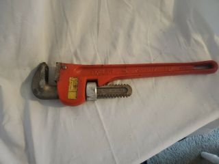Antique - Vintage Fuller 14 " Adjustable Pipe Wrench.  Quality.