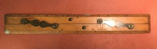 Vintage 21 Inch Captain Fields Boxwood & Brass Improved Parallel Ruler