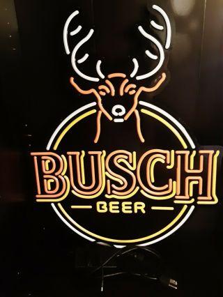 Busch Beer Led Light Up Deer Sign Neon Rare 28.  5 " X 22.  5 " - & Near
