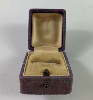 Antique Art Deco Push Button Velvet Cushion Ring Box Case Diamonds Jewelry RARE 3