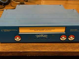 Rare Vintage Pikachu Vcr Player Pokemon Vhs With Remote And Box