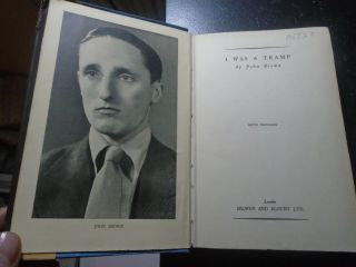c1933 I WAS A TRAMP by JOHN BROWN,  1st Ed,  Like Orwell,  Rare Book,  South Shields 3