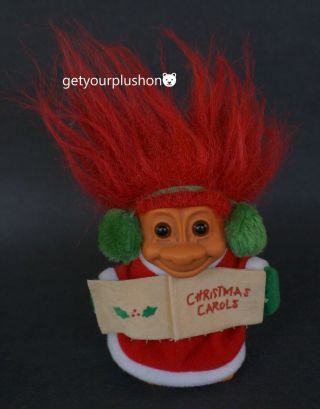 Vintage Russ Berrie And Company Christmas Carol Mrs.  Caroler Troll Doll