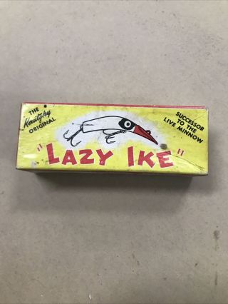 Vintage Kautzky Lazy Ike Fishing Lure Box Kl - 35 Yellow Large