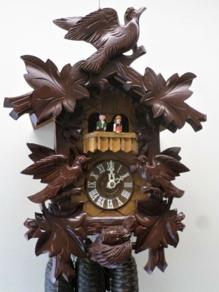 Rare German Black Forest Anton Schneider 2 Tune Swiss Musical 8 Day Cuckoo Clock