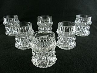 Rare Antique Baccarat Flawless Crystal 6 X Whiskey Tumbler W/ Unusual Shape