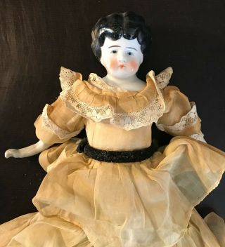 Vintage China Head Doll,  Victorian Style Ceramic,  Unmarked