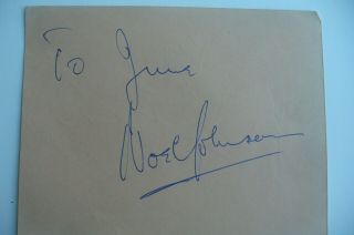 Rare Noel Johnson Vice Admiral In James Bond Film For Your Eyes Only Autograph