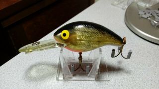 Rebel Bait Co " Double Deep Maxi= - R ",  Gold/blk Back,  Flor/red Throat,  Marked Lip