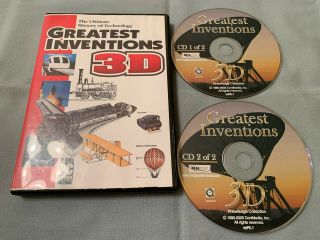 Greatest Inventions 3d - Pc Computer Contmedia 2 - Cd Software Set In Case - Rare