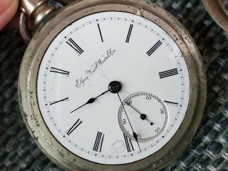 Antique Elgin Watch Company Large Pocket Watch Cracked Crystal Runs Sometimes