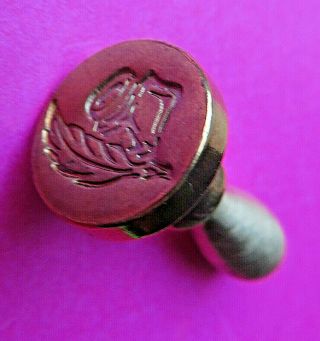 Antique Solid Brass Wax Letter Seal Flower Stamp