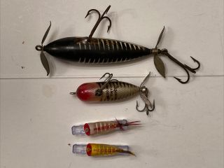 HEDDON - WOUNDED SPOOK - Tiny Torpedo - Popper - spook 4 VINTAGE LURES TOPWATER 3