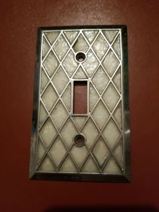 Faux Mother Of Pearl Diamond Pattern Vintage Switch Plate