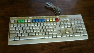 Vintage Mitsumi Computer Keyboard Model Kfk - Ea4xa Rare Colored Keys