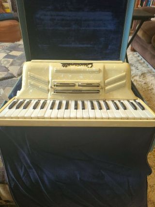 Crucianelli Vintage Pearl Pancordion Accordion Made In Italy Extremely Rare