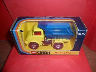 Corgi 409 - Unimog Tipper,  Very Rare Factory Error,  Nr In Ex Orig Box,  1976/78.