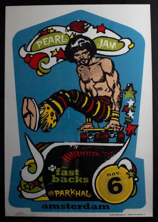 Pearl Jam 1996 Amsterdam Ames Bros Rare Concert Poster – Very Good