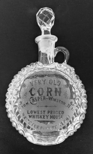 Rare Casper Corn Whiskey Back Bar Decanter Bottle Winston N.  C.