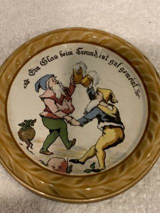 Antique Villeroy & Boch / Mettlach Beer Stein Coaster 1032 Gnomes - ca 1900 3