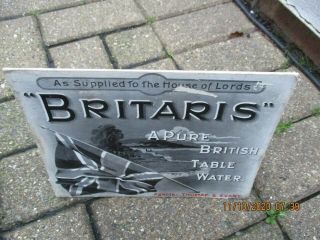 A Rare Vintage Showcard Shop Advertising Sign - Britaris Pure British Table Water.