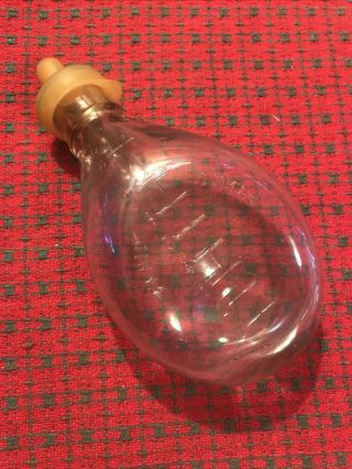 Antique Turtle Style Baby Bottle Vintage Glass Baby Nursing Bottle Embossed
