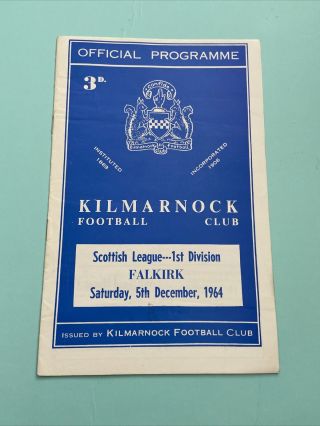 Kilmarnock V Falkirk 1964 Rare