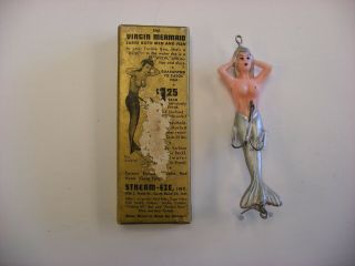 Vintage 1950’s The Virgin Mermaid 4 " Fishing Lure Stream - Eze & Partial Box