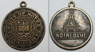 Rare Vintage University Of Notre Dame Fob Medal