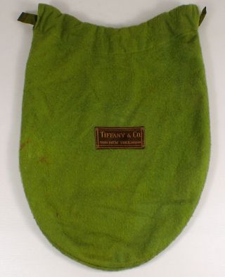 Antique Vtg Tiffany & Co Ny Anti Tarnish Presentation Green Storage Bag Pouch