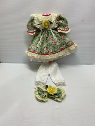 Vintage Victorian Doll Cloth Little Girl Style Doll Dress Outfit For 14/16 " Doll