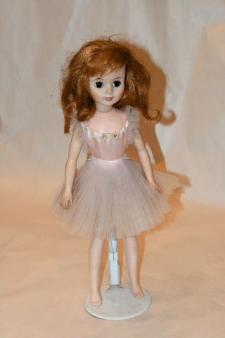 Vtg 1965 Madame Alexander 17 " Doll Auburn Hair Pink Tagged Ballerina Gown Polly?