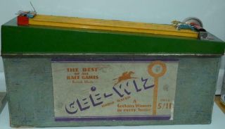 Tta - Rare - Vintage Tin Plate - Gee Wiz Greyhound Racing Game - Boxed