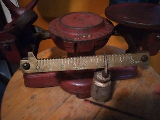 Antique Vintage Cast Iron Howe Store Candy Scales Weights 5112