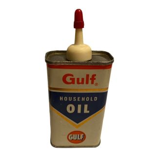 Rare Old Gulf Oil Co Household Oil Metal Advertising Oil Can