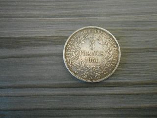 Rare 1851 A French Silver 5 Franc Coin 24 Grams