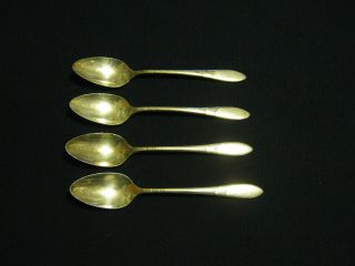 {4} Oneida White Orchid Silverplate 7 1/2 " Oval Place/soup Spoons {free Ship}