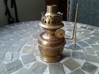 Antique Brass Oil Lamp " Rare " The Brilliant " Bridgeport Brass Co.  1865,