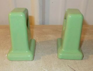 Vintage 30s Art Deco Green Jade Jadite Porcelain Towel Bar Rack Holders Brackets