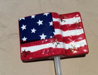 Nora Fleming Retired Mini American Flag - - RARE - In PERFECT shape 2