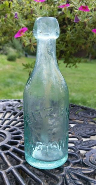 Antique Soda Beer Blob Top Seitz Bros.  Aqua Bottle Easton Pa