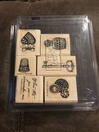 Stampin Up Antique Collectibles Rubber Stamp Set