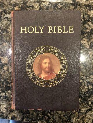 Holy Bible Catholic Action Edition Vintage 1953 Hardcover Illustrated A3 Antique