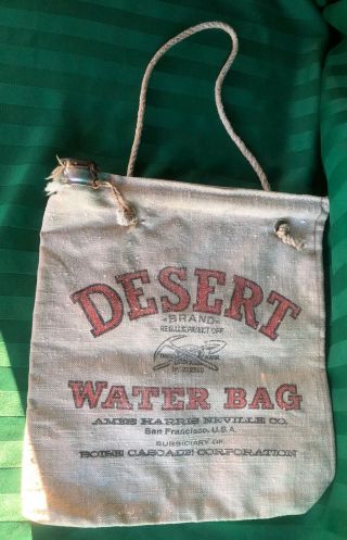 Antique Vintage Desert Camping Water Bag San Francisco Ca Ames Harris Neville