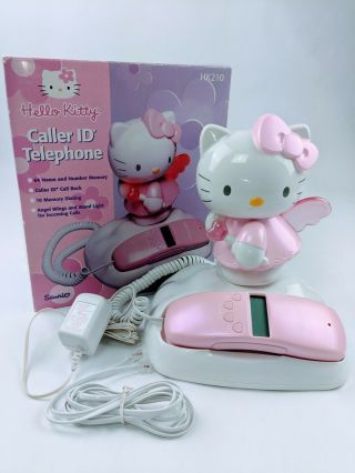 Pink Hello Kitty Angel In The Clouds Corded Telephone Caller Id W/ Box Rare
