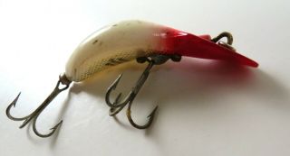 Vintage Heddon Tadpolly Spook Cranbait Fishing Lure,  Red Head